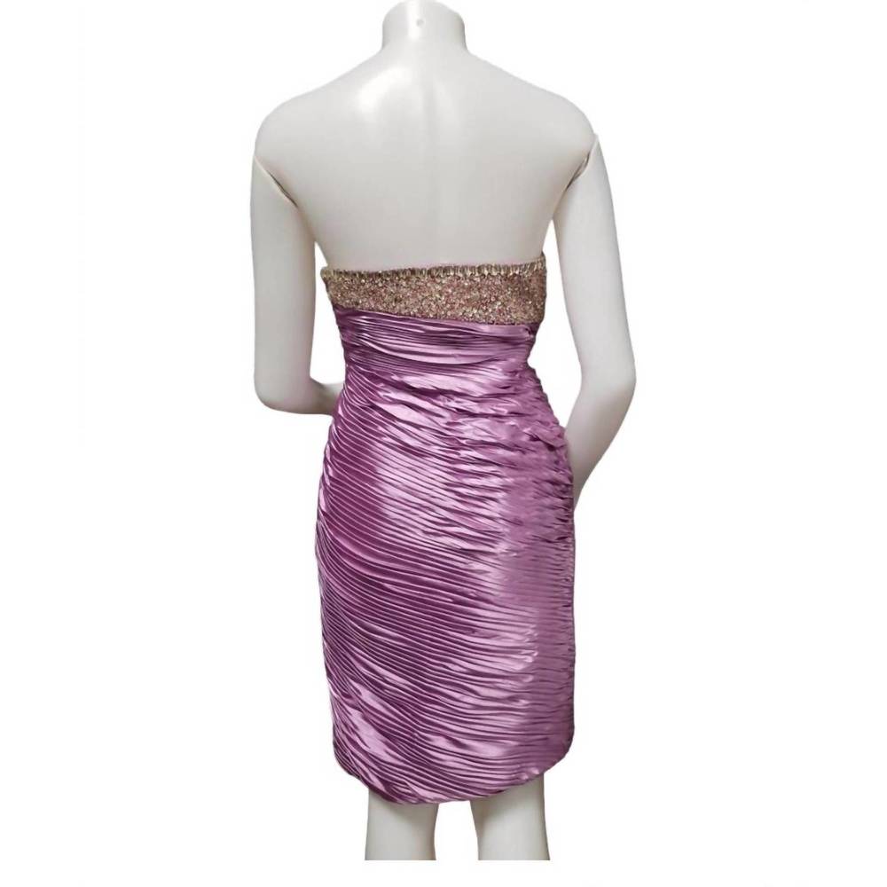 NEW TERANI COUTURE sequined satin dress in lilac - Picture 2 of 2